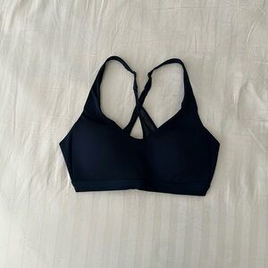 Lululemon high support up for it cross back sports Bra navy blue athletic